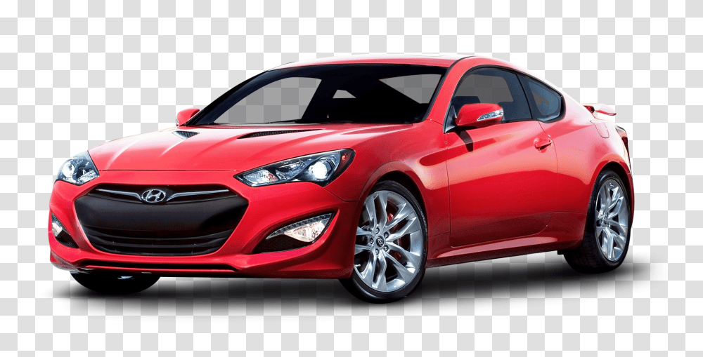 Red Hyundai Genesis Coupe Car Image, Vehicle, Transportation, Automobile, Sedan Transparent Png