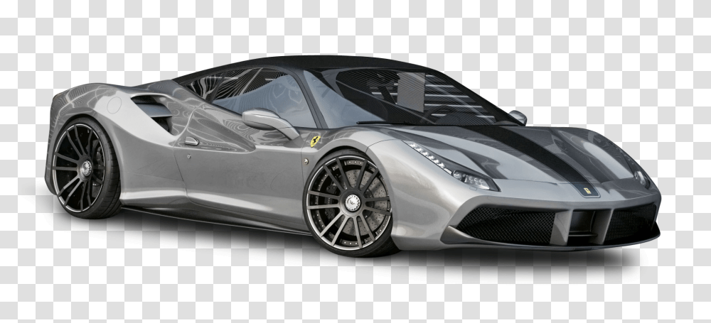 Silver Ferrari 488 GTB Car Image, Tire, Wheel, Machine, Car Wheel Transparent Png