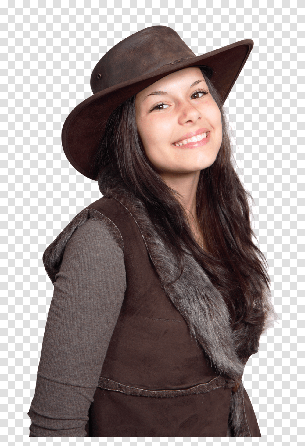 Smiling Cowgirl Woman Wearing Cowboy Hat Image, Person, Apparel, Human Transparent Png