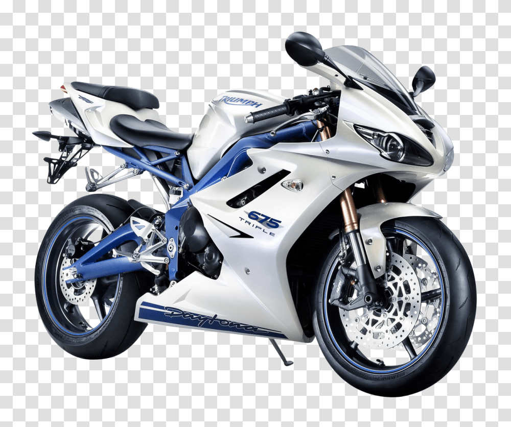 Triumph Daytona 675 White Motorcycle Bike Image, Transport, Vehicle, Transportation, Wheel Transparent Png