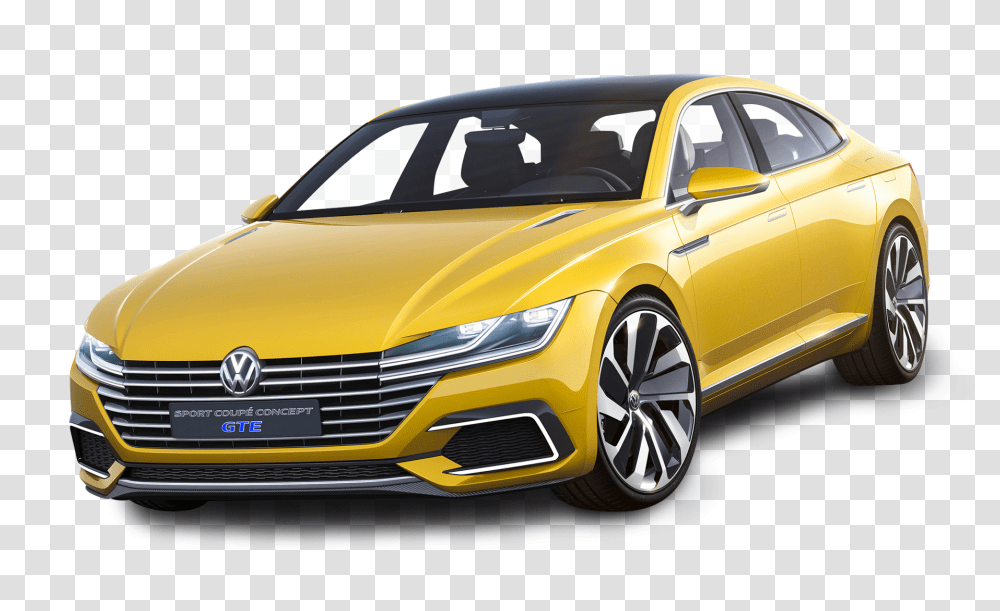 Volkswagen Sport Coupe GTE Yellow Car Image, Sedan, Vehicle, Transportation, Automobile Transparent Png