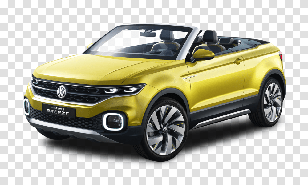 Volkswagen T Cross Breeze Yellow Car Image, Vehicle, Transportation, Automobile, Convertible Transparent Png
