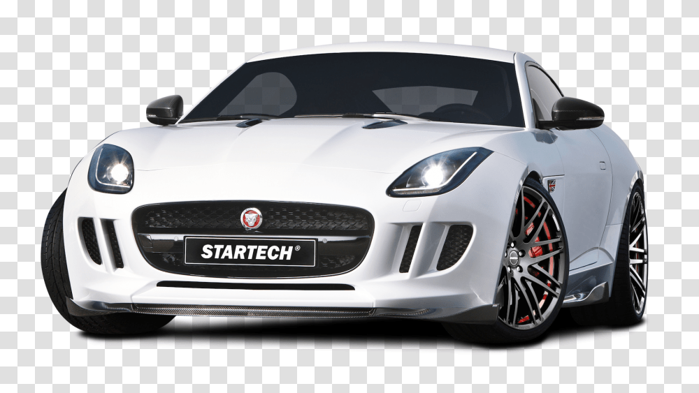 White Startech Jaguar F Type Coupe Sports Car Image, Vehicle, Transportation, Wheel, Machine Transparent Png