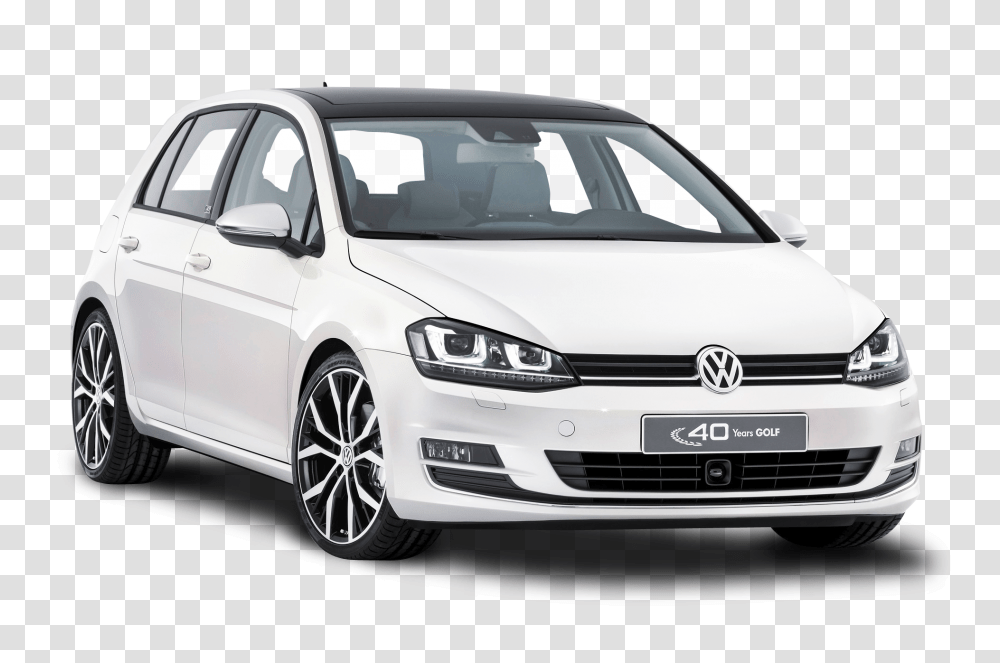 White Volkswagen Golf Car Image, Sedan, Vehicle, Transportation, Automobile Transparent Png