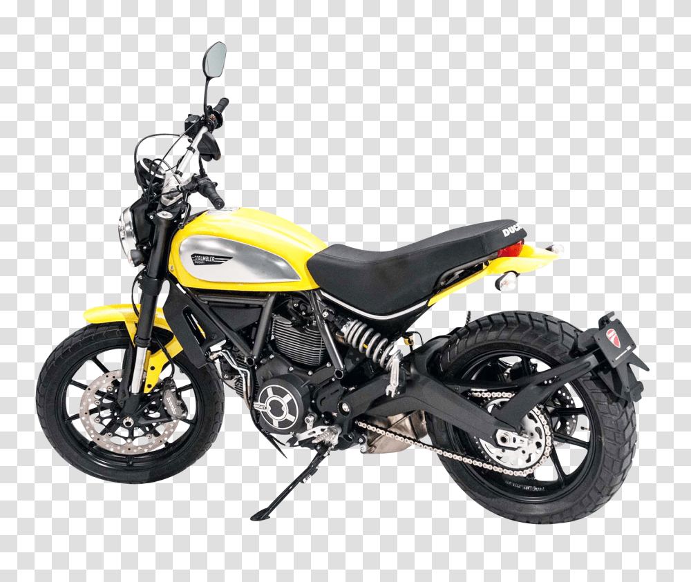 Yellow Ducati Scrambler Motorcycle Bike Image, Transport, Vehicle, Transportation, Wheel Transparent Png