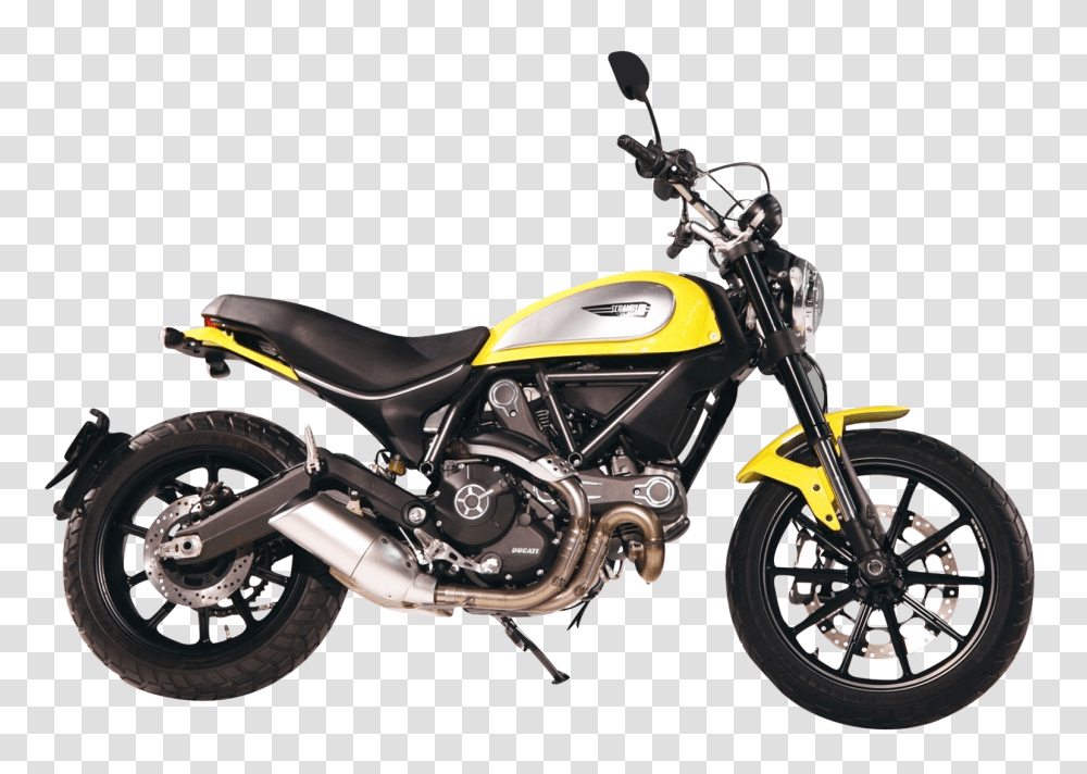Yellow Ducati Scrambler Motorcycle Bike Image, Transport, Vehicle, Transportation, Wheel Transparent Png