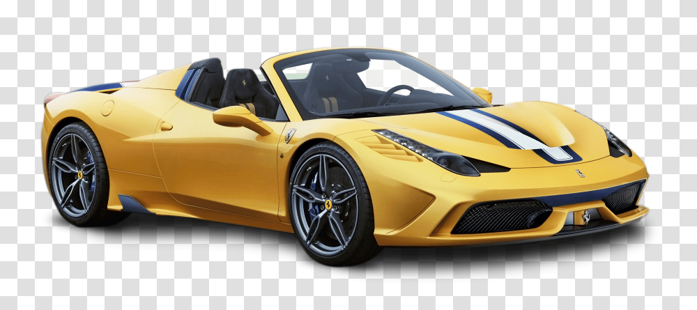 Yellow Ferrari 458 Speciale Car Image, Vehicle, Transportation, Convertible, Tire Transparent Png