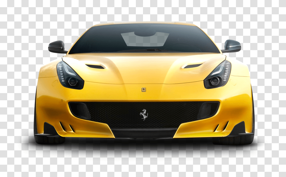 Yellow Ferrari F12tdf Car Front Image, Vehicle, Transportation, Sports Car, Tire Transparent Png