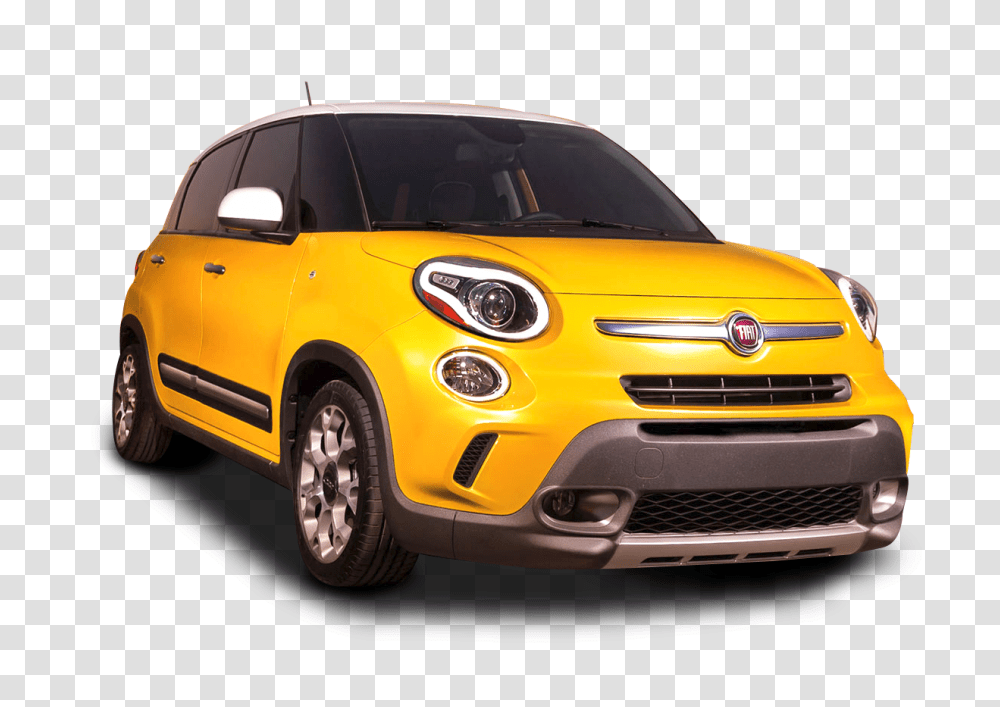 Yellow Fiat 500l Car Image, Vehicle, Transportation, Automobile, Tire Transparent Png