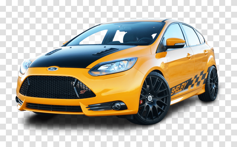Yellow Ford Shelby Focus ST Car Image, Vehicle, Transportation, Automobile, Wheel Transparent Png