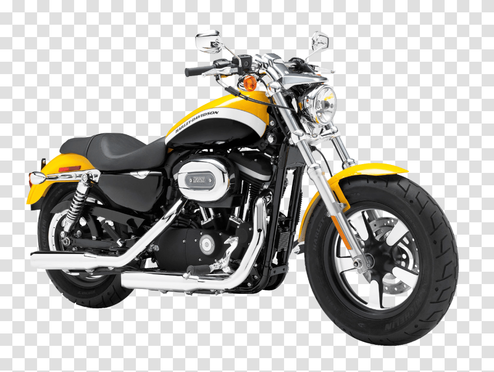 Yellow Harley Davidson 1200 Sportster Motorcycle Bike Image, Transport, Vehicle, Transportation, Wheel Transparent Png