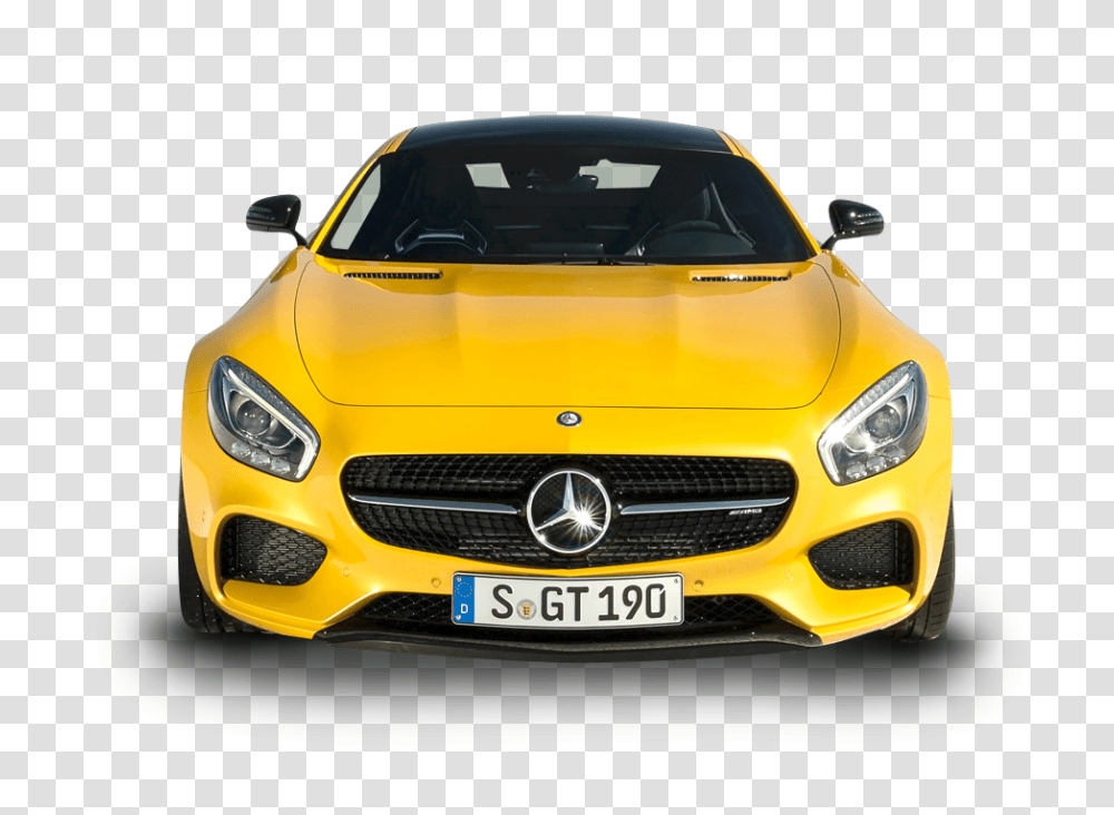Yellow Mercedes AMG GT Solarbeam Car Front Image, Sports Car, Vehicle, Transportation, Coupe Transparent Png
