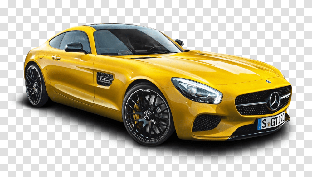 Yellow Mercedes Benz AMG GT Car Image, Vehicle, Transportation, Automobile, Wheel Transparent Png