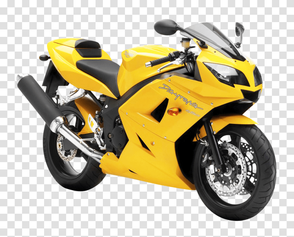 Yellow Triumph Daytona Motorcycle Bike Image, Transport, Wheel, Machine, Vehicle Transparent Png