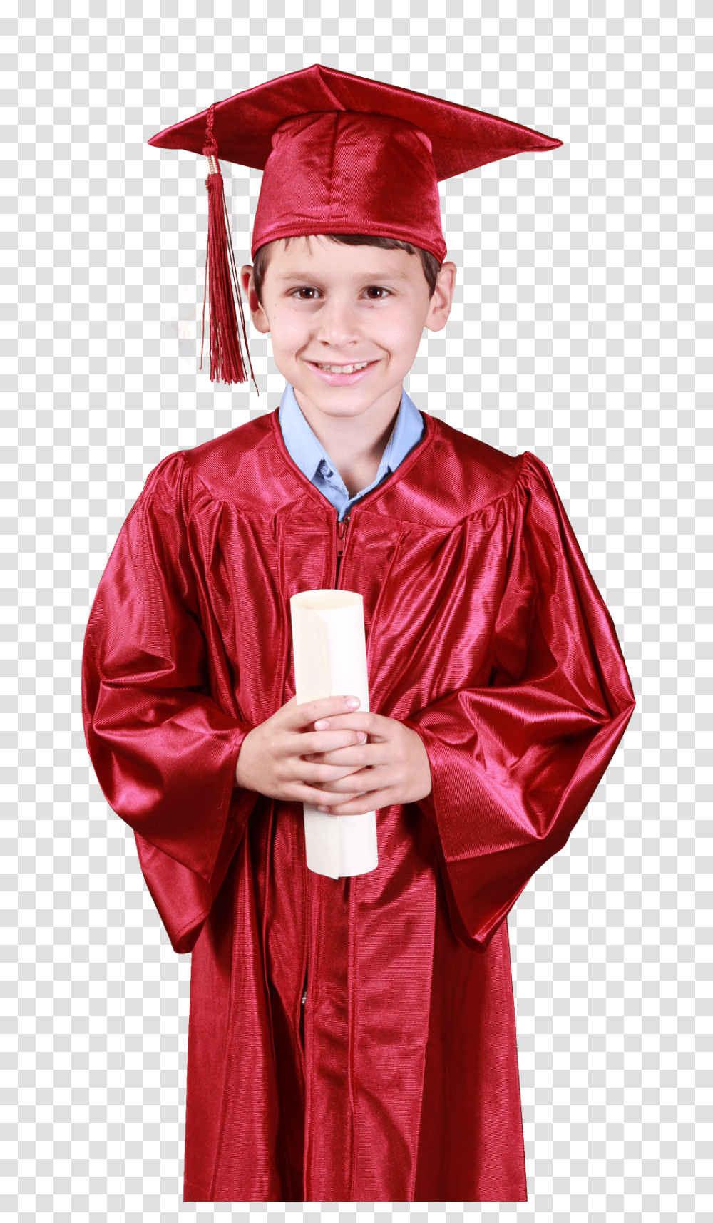 Young Boy Wearing Red Graduation Gown Image, Person, Apparel, Human Transparent Png