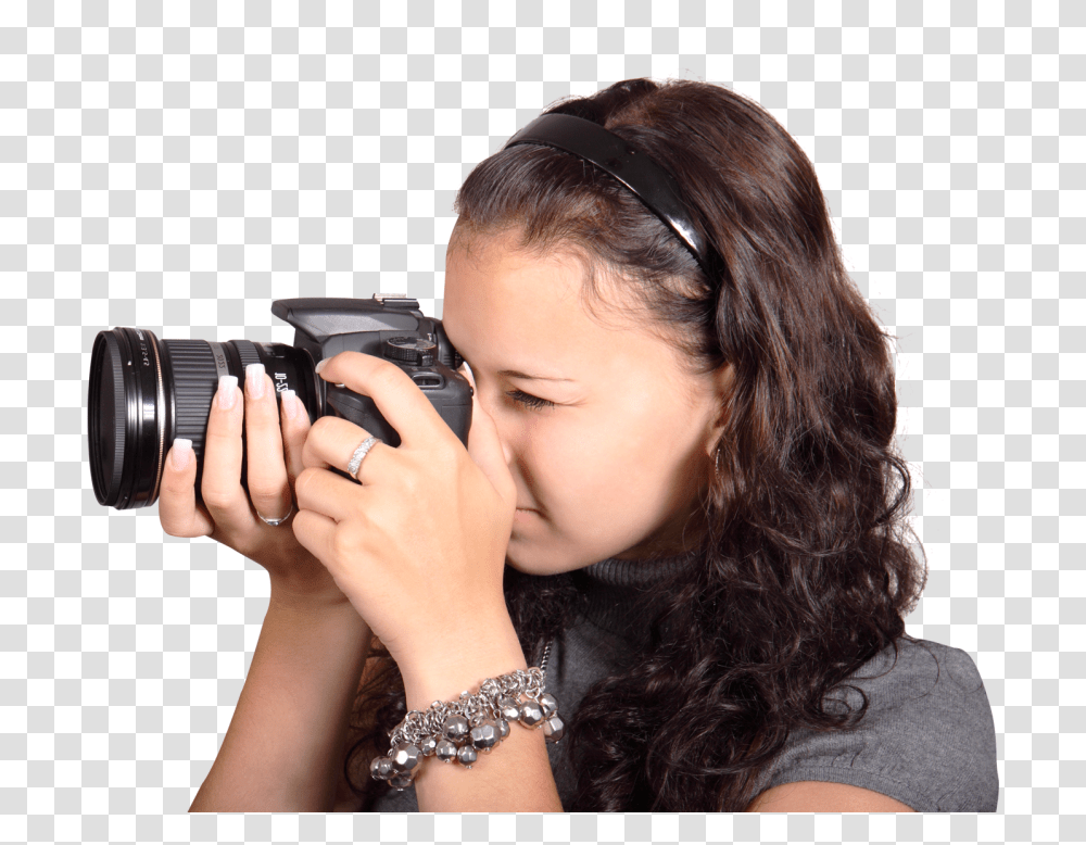 Young Charming Woman Taking Photo With Digital Camera, Person, Human, Photography, Electronics Transparent Png