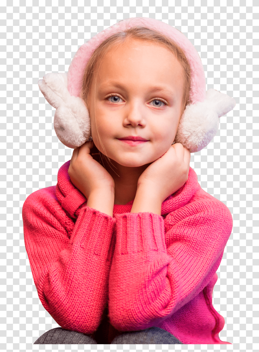 Young Cute Girl Wearing Warm Clothes Image, Person, Apparel, Sweater Transparent Png