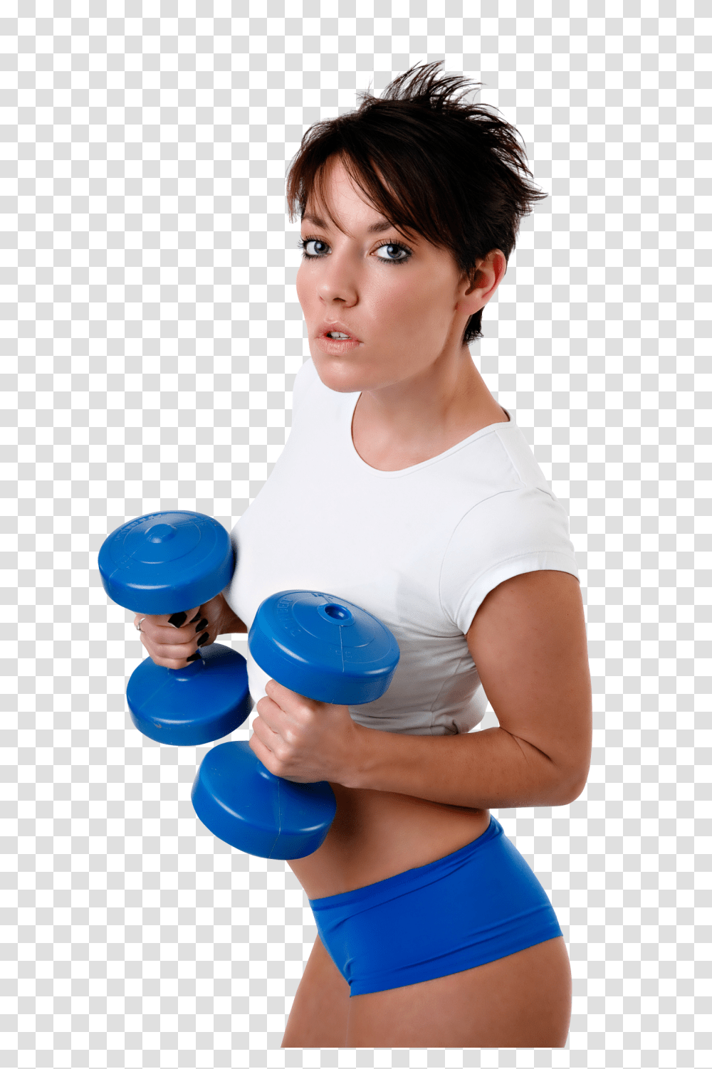 Young Fitness Woman Exercises With Dumbbell Image, Person, Human, Female, Finger Transparent Png