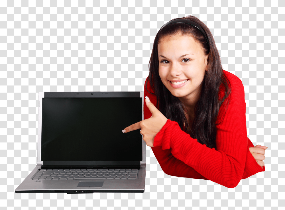 Young Girl With Laptop Image, Person, Pc, Computer, Electronics Transparent Png