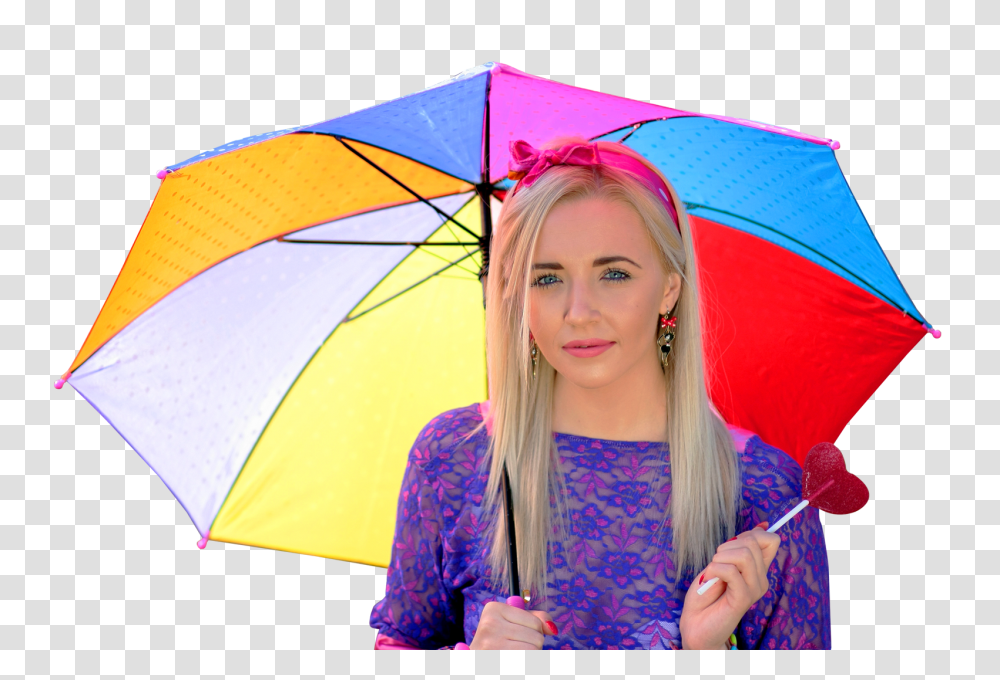 Young Happy Woman With Umbrella Image, Person, Canopy, Human, Tent Transparent Png