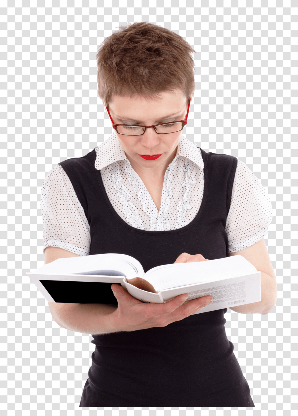 Young Woman Reading Book Image, Person, Human, Student, Poster Transparent Png