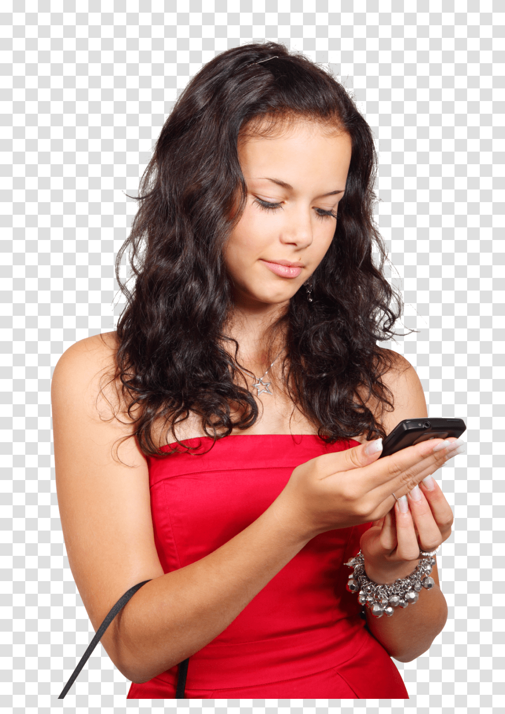 Young Woman Texting With A Smartphone Image, Person, Electronics, Mobile Phone, Hand-Held Computer Transparent Png