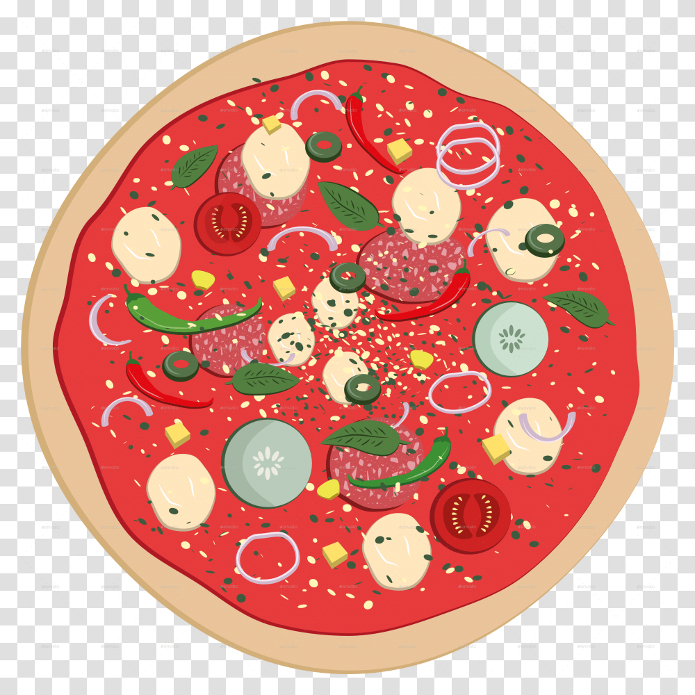Pngready Pizza9 Pizzaextragarlic Tomato Slice, Rug, Plant, Food, Fruit Transparent Png