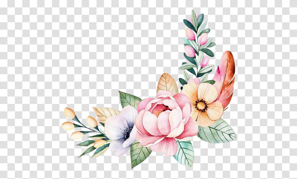 Pngstickers Watercolor Illustration Flowers Flores Dibujo, Floral Design, Pattern Transparent Png