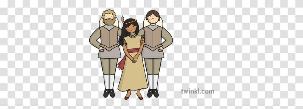 Pocahontas Prisoner Illustration Sharing, Person, People, Clothing, Family Transparent Png