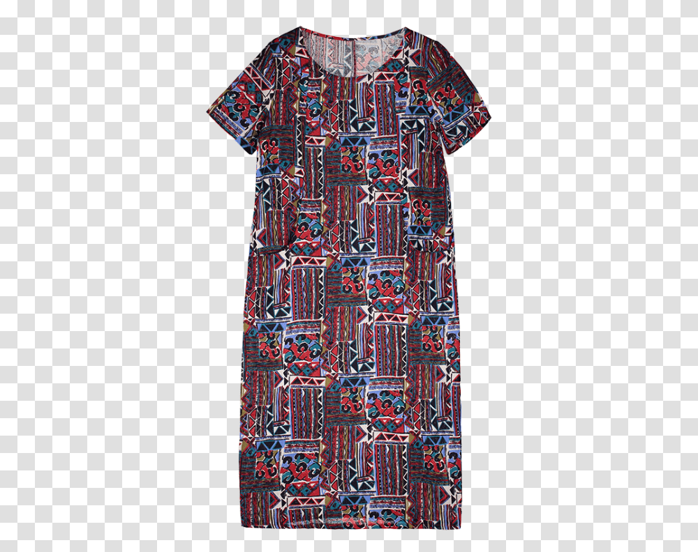 Pocket Abstract Print Midi Dress Colormix Day Dress, Clothing, Apparel, Rug, Pattern Transparent Png