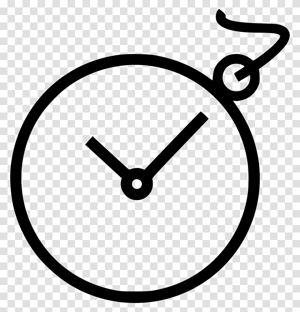 Pocket Watch Brain Timer Icon, Clock, Alarm Clock, Analog Clock, Stencil Transparent Png