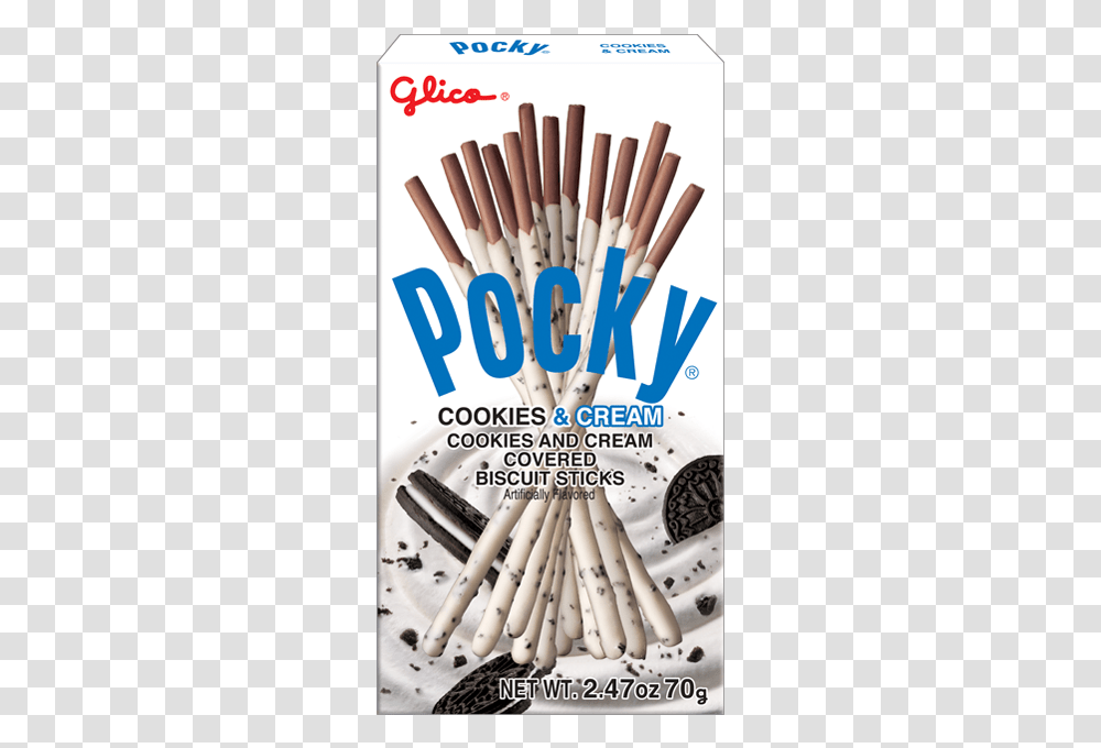 Pocky Cookies Amp Cream Pockys Cookies And Cream, Advertisement, Poster, Flyer, Paper Transparent Png