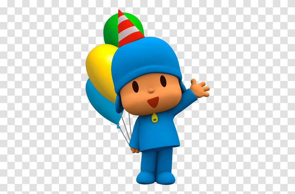 Pocoyo Holding Balloons Pocoyo, Toy, Doll, Figurine, Plush Transparent Png