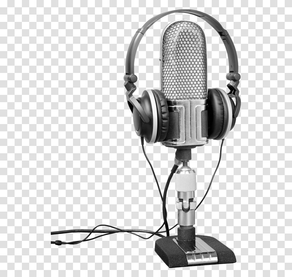 Podcast Microphone, Lamp, Headphones, Electronics, Headset Transparent Png