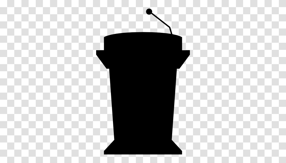 Podium Silhouette With Microphone For Presentation, Axe, Tool, Stencil, Lamp Transparent Png