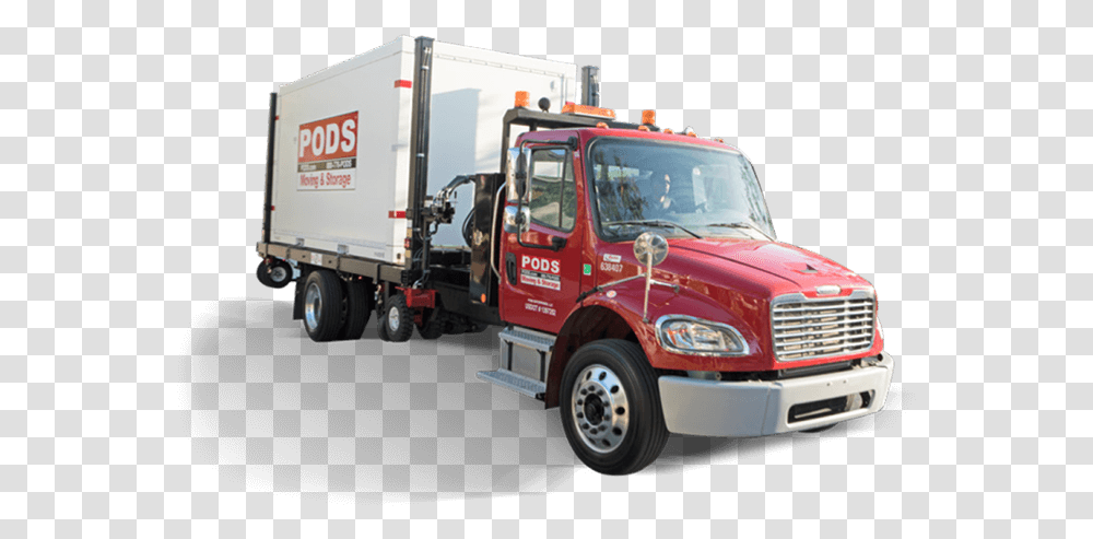 Pods Delivery, Truck, Vehicle, Transportation, Fire Truck Transparent Png