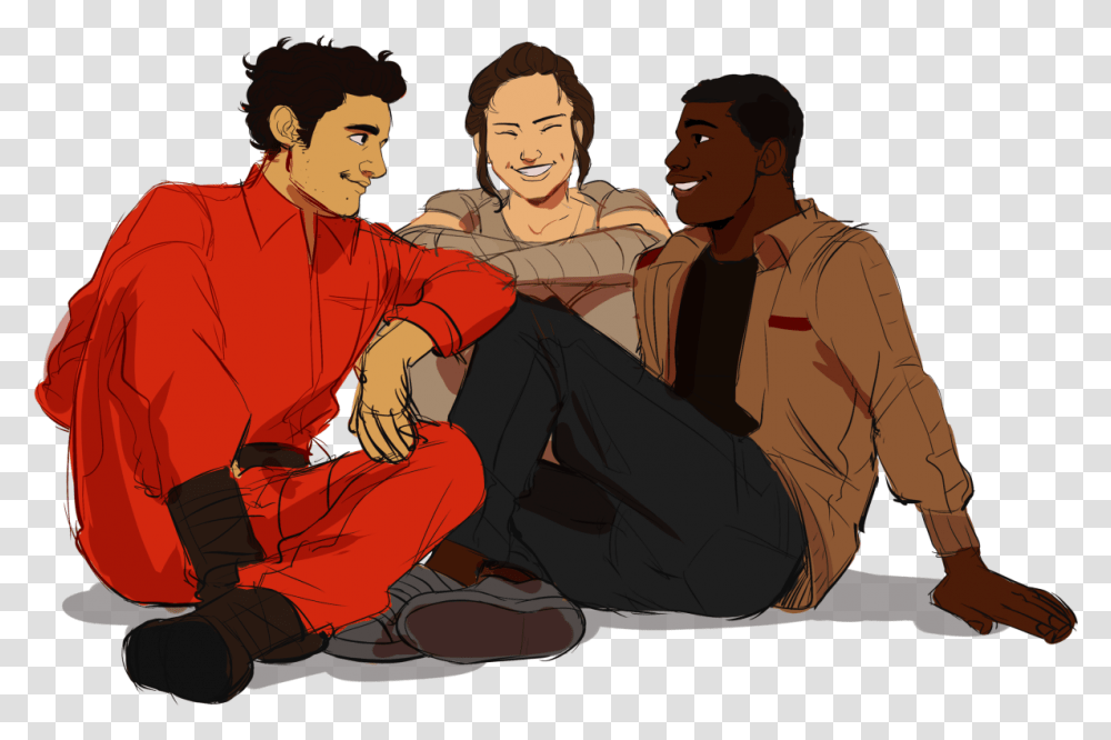 Poe Dameron And Finn Fanart, Person, People, Performer, Kneeling Transparent Png