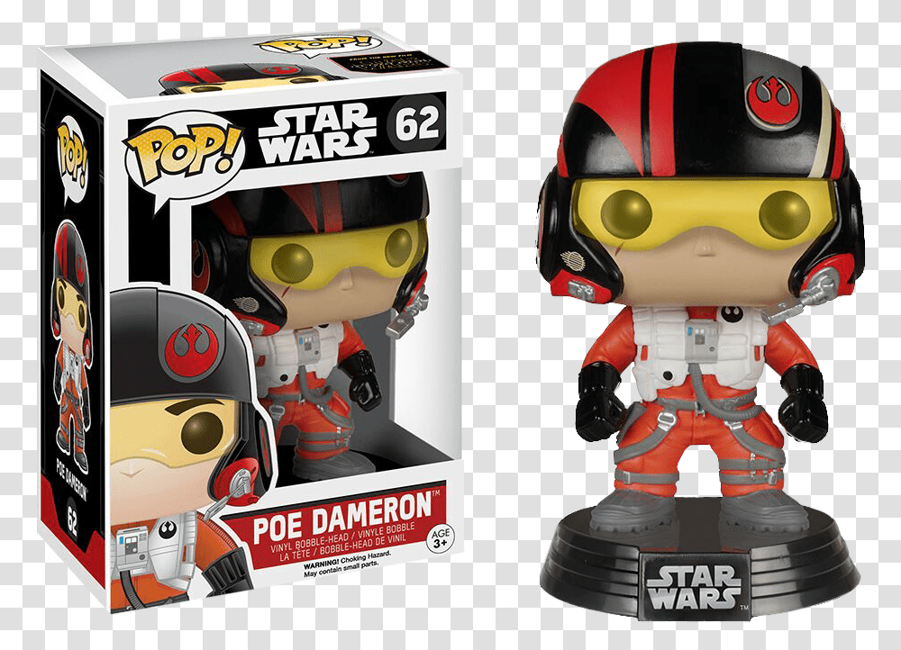 Poe Funko Pop Star Wars Poe Dameron, Toy, Robot, Helmet Transparent Png