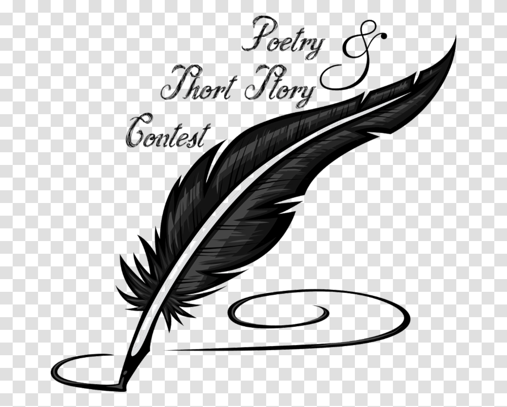 Poetry Clipart Black And White Background Quill Pen Clipart, Bottle, Ink Bottle, Apparel Transparent Png
