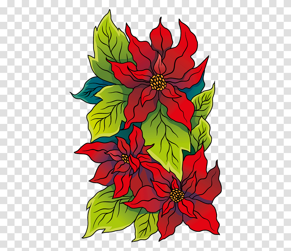 Poinsettia Clipart Free Download Creazilla Poinsettia, Graphics, Floral Design, Pattern, Fractal Transparent Png