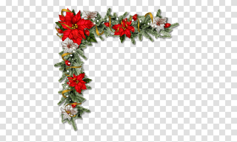 Poinsettia Corner Christmas Design Corner, Plant, Wreath, Flower, Blossom Transparent Png