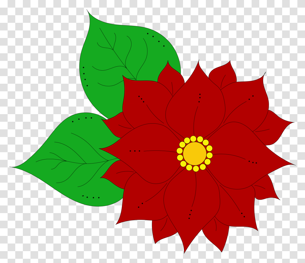 Poinsettia Flower Illustration Free Lovely, Leaf, Plant, Pattern, Blossom Transparent Png