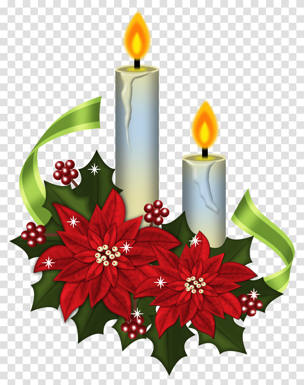 Poinsettias Clipart Vintage Christmas Candle Christmas Holly And Candles, Floral Design, Pattern, Plant Transparent Png