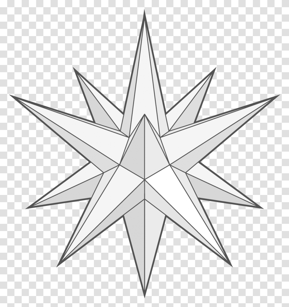 Point 3d Paper Star Pattern And Instructions 6 Pointed Star 3d, Symbol, Star Symbol, Airplane, Aircraft Transparent Png