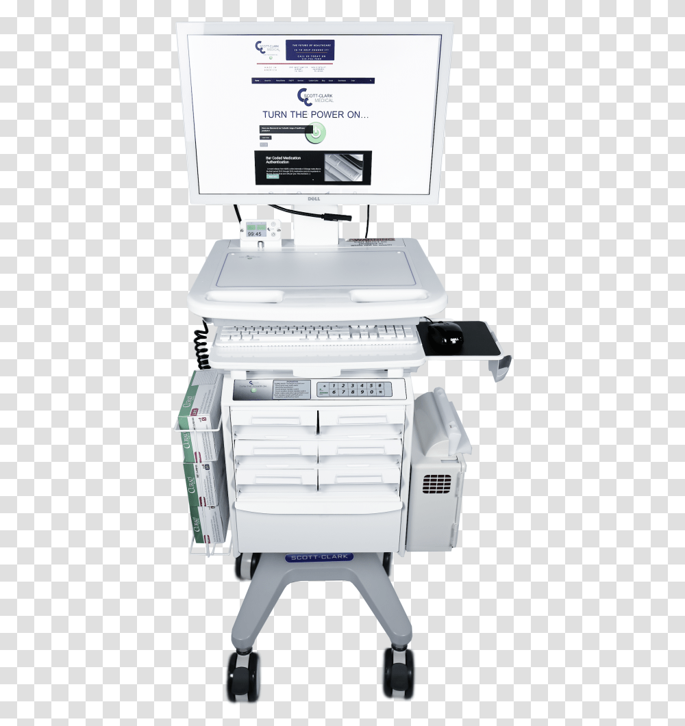 Point Of Care Carts Medication Administration Cart, Machine, Monitor, Screen, Electronics Transparent Png