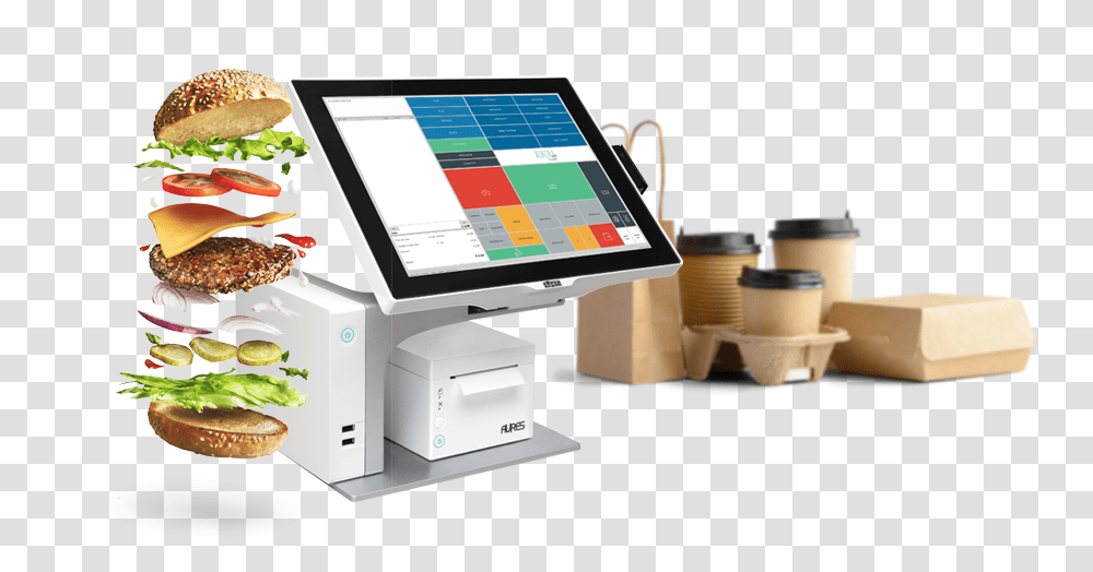 Point Of Sale, Burger, Food, Tablet Computer, Electronics Transparent Png