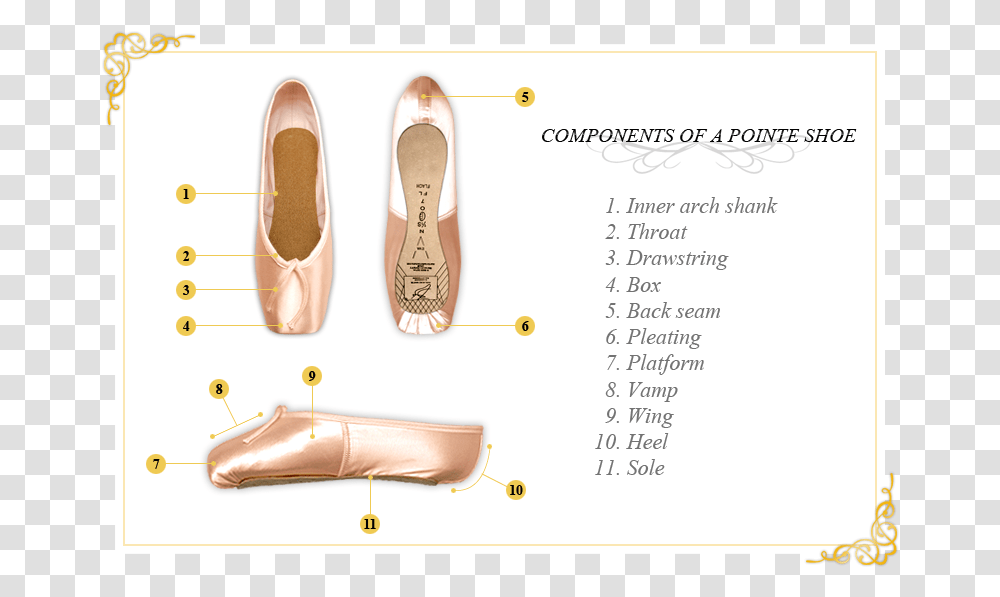 Pointe Shoes Components, Apparel, Footwear, Sandal Transparent Png