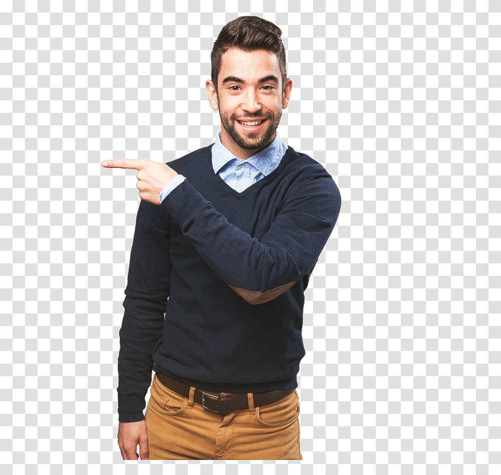 Pointing Call Center, Sleeve, Long Sleeve, Person Transparent Png