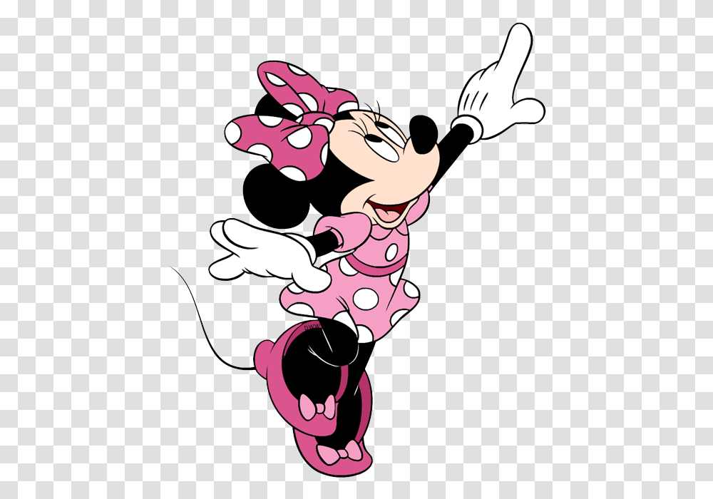 Pointing Clipart Minnie And Mickey Mouse Pointing, Floral Design, Pattern, Leisure Activities Transparent Png