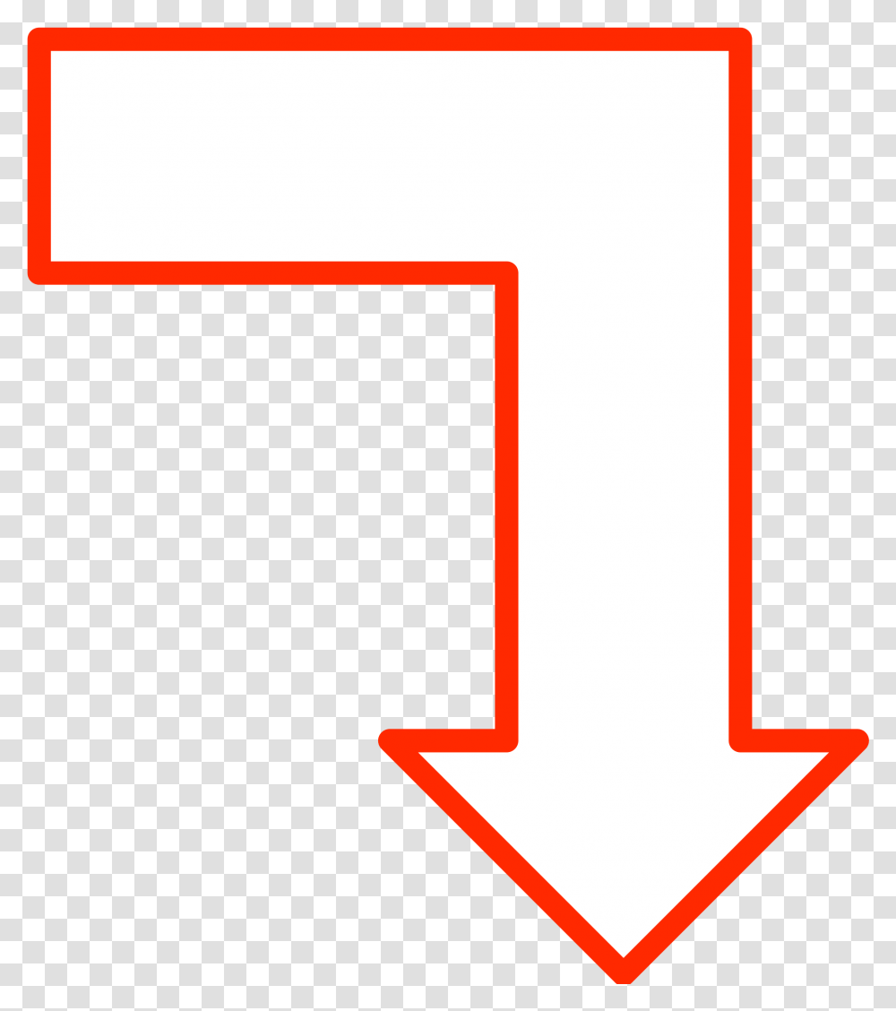 Pointing Clipart Red Arrow Pointing Right And Down, Alphabet, Number Transparent Png